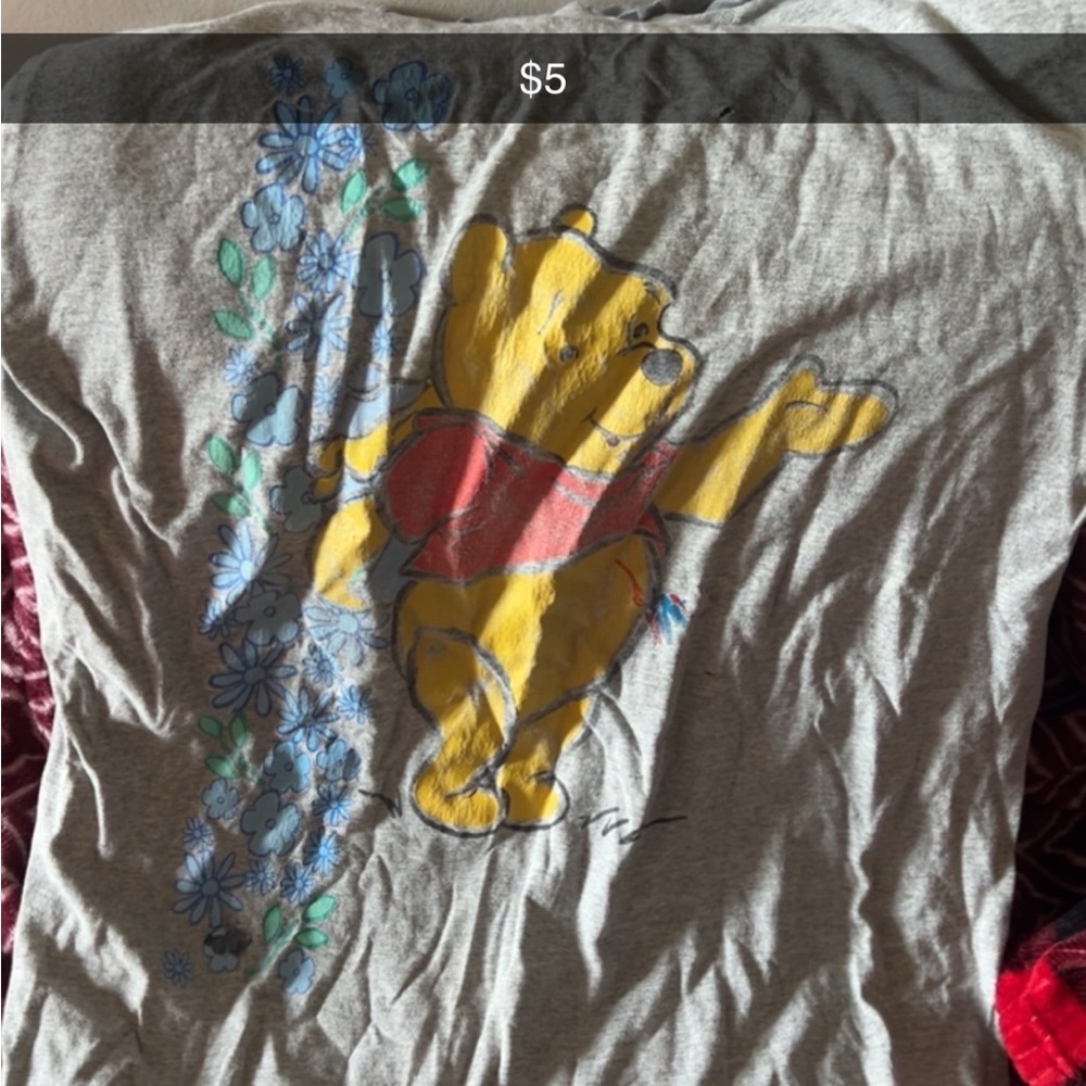 Gray Kids Shirt with Cartoon Bear Design